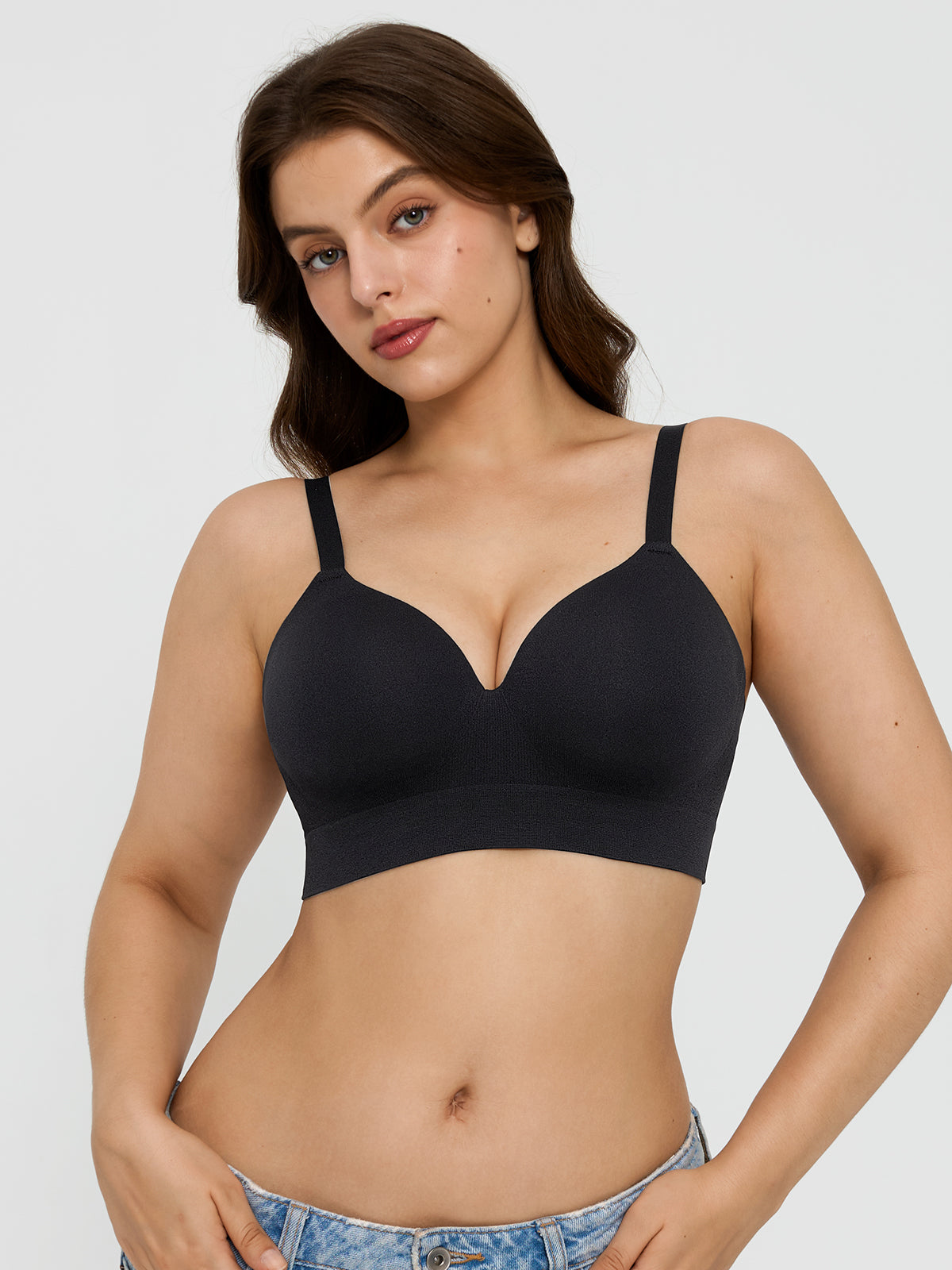 2-Pack Wireless Seamless Push-Up V-Neck Bra Bundle