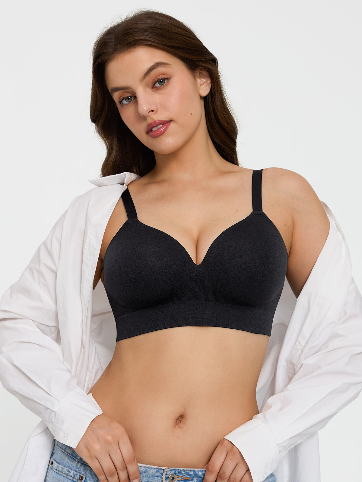 2-Pack Wireless Seamless Push-Up V-Neck Bra Bundle