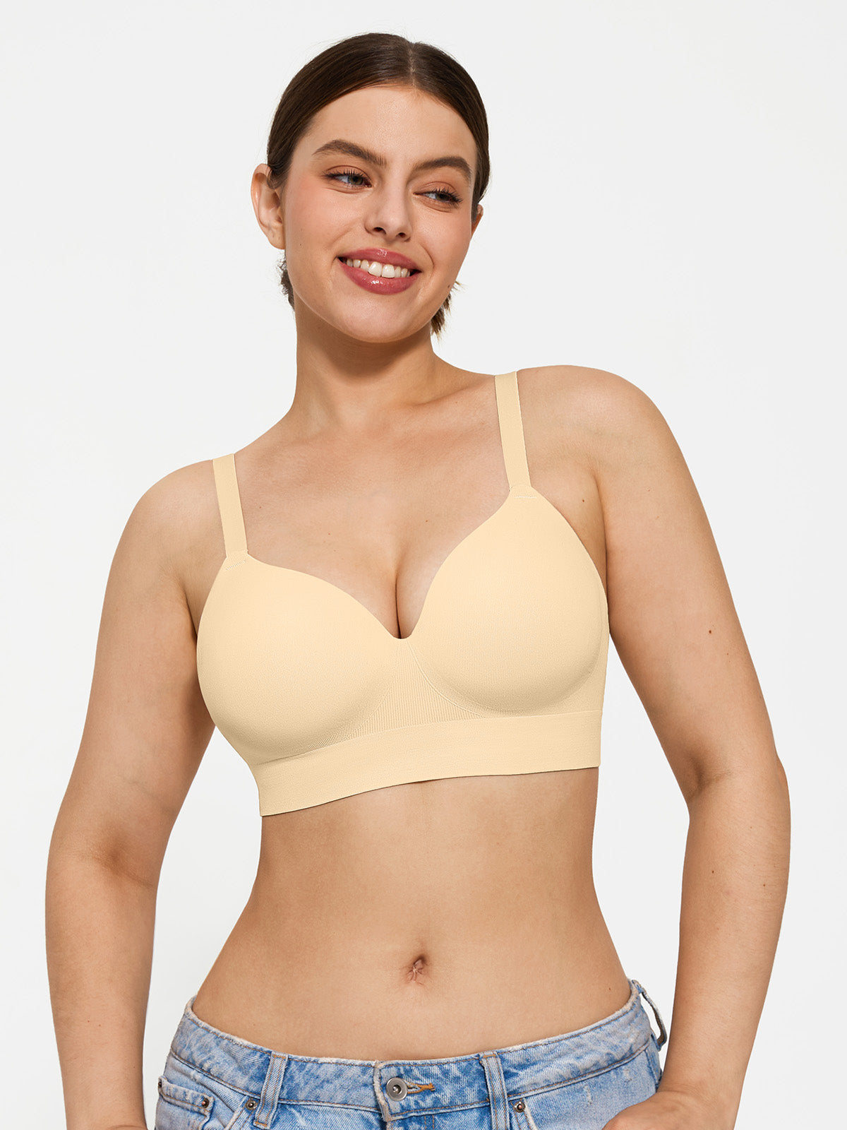 2-Pack Wireless Seamless Push-Up V-Neck Bra Bundle