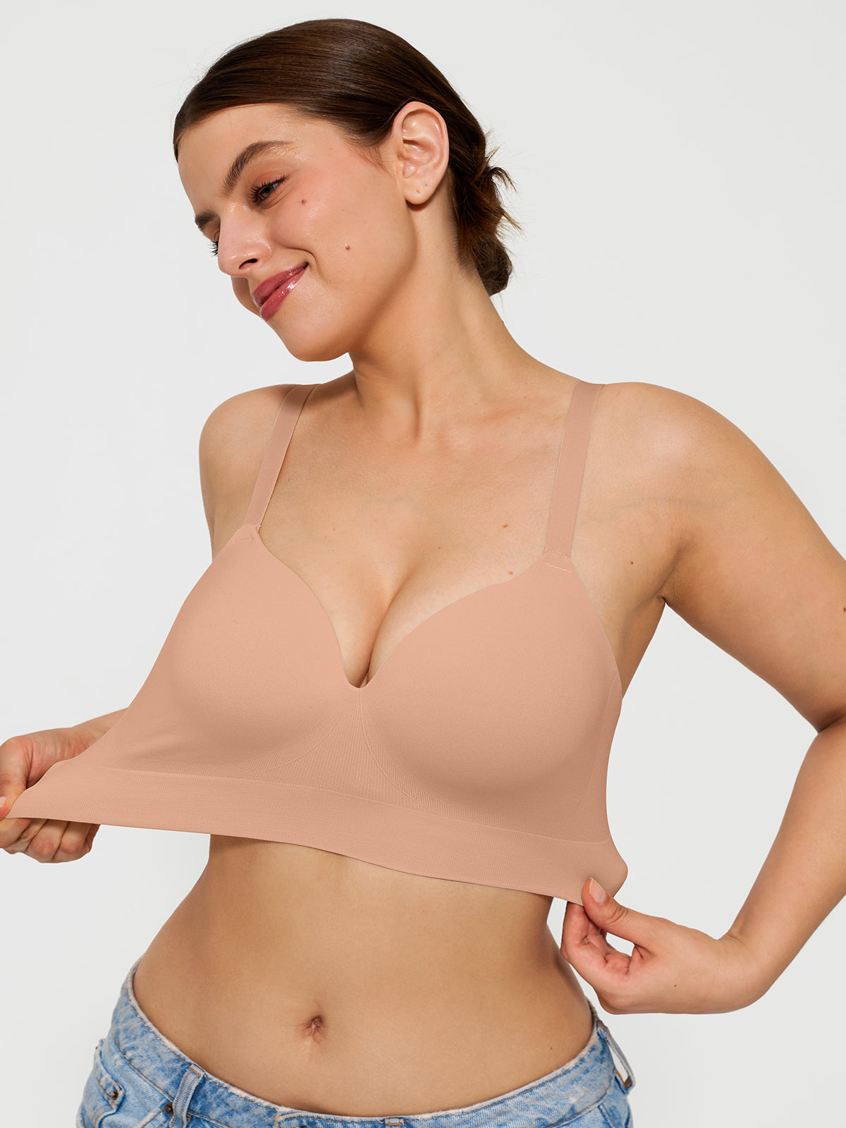 2-Pack Wireless Seamless Push-Up V-Neck Bra Bundle