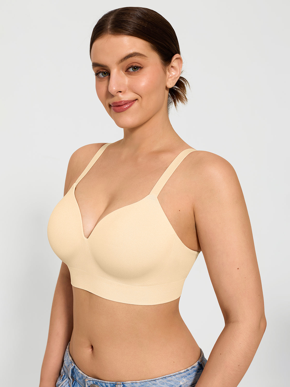 2-Pack Wireless Seamless Push-Up V-Neck Bra Bundle