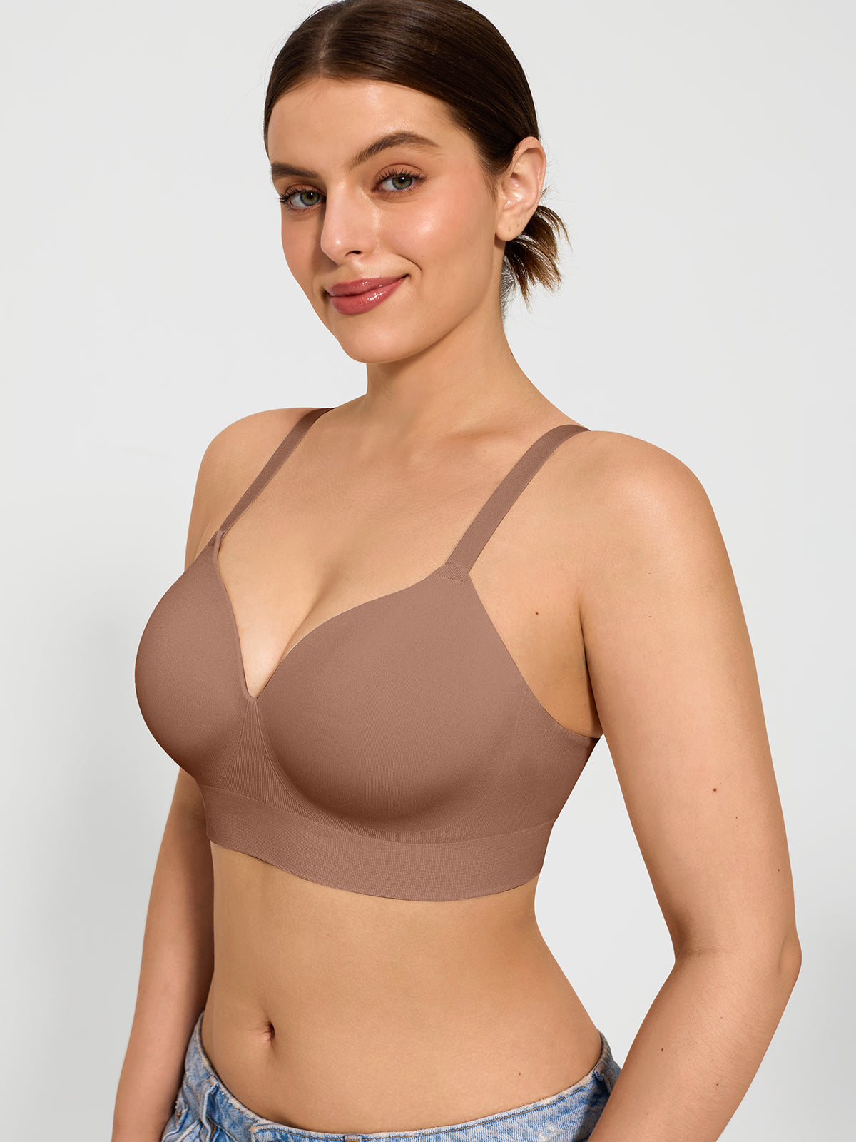 2-Pack Wireless Seamless Push-Up V-Neck Bra Bundle