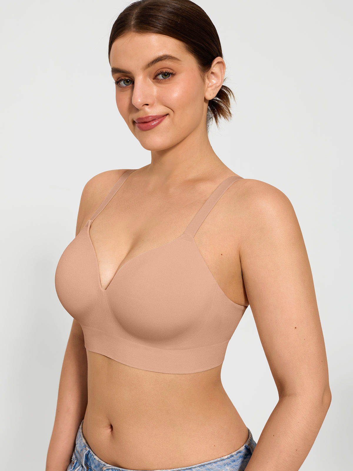 2-Pack Wireless Seamless Push-Up V-Neck Bra Bundle