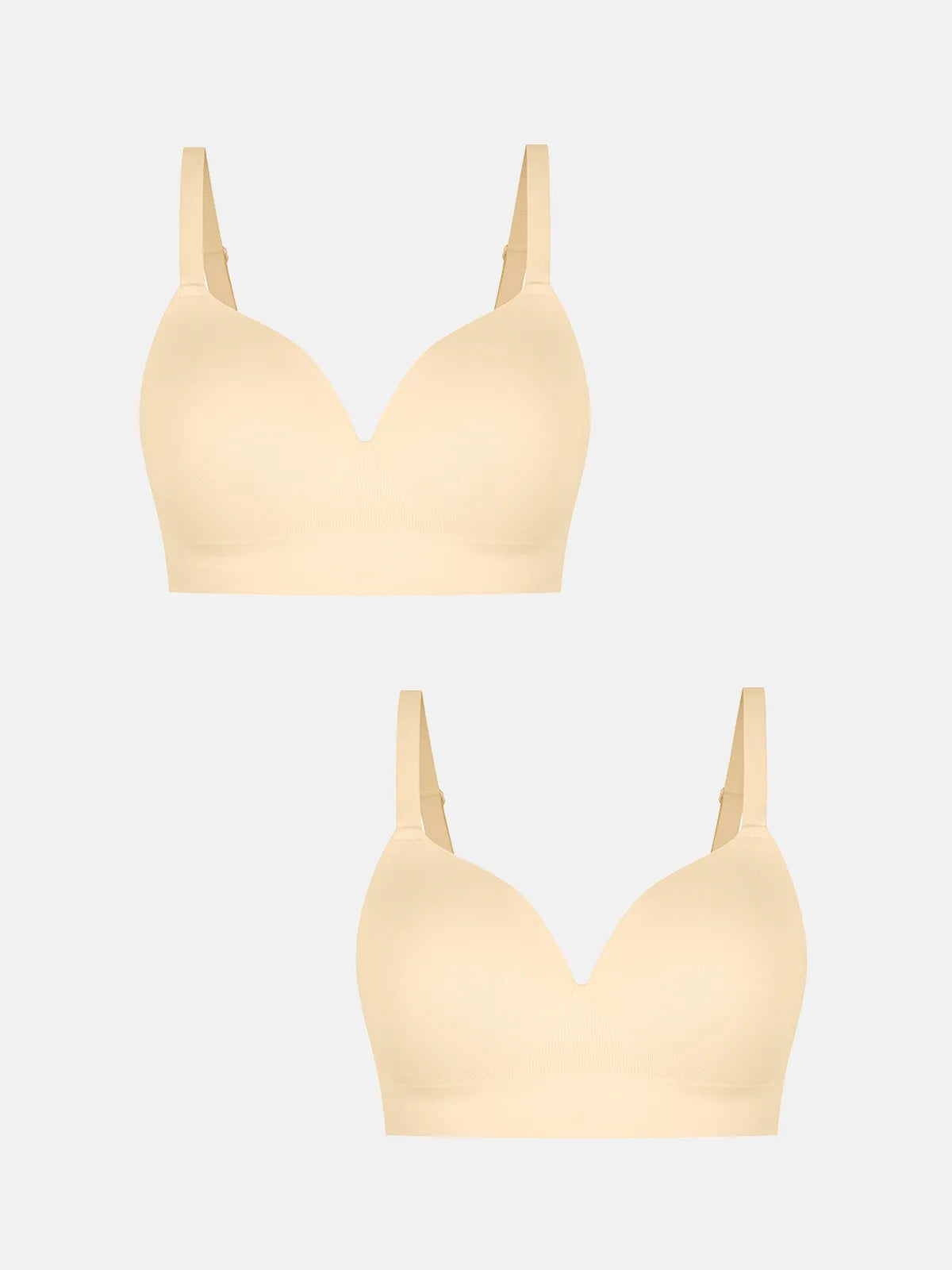 2-Pack Wireless Seamless Push-Up V-Neck Bra Bundle