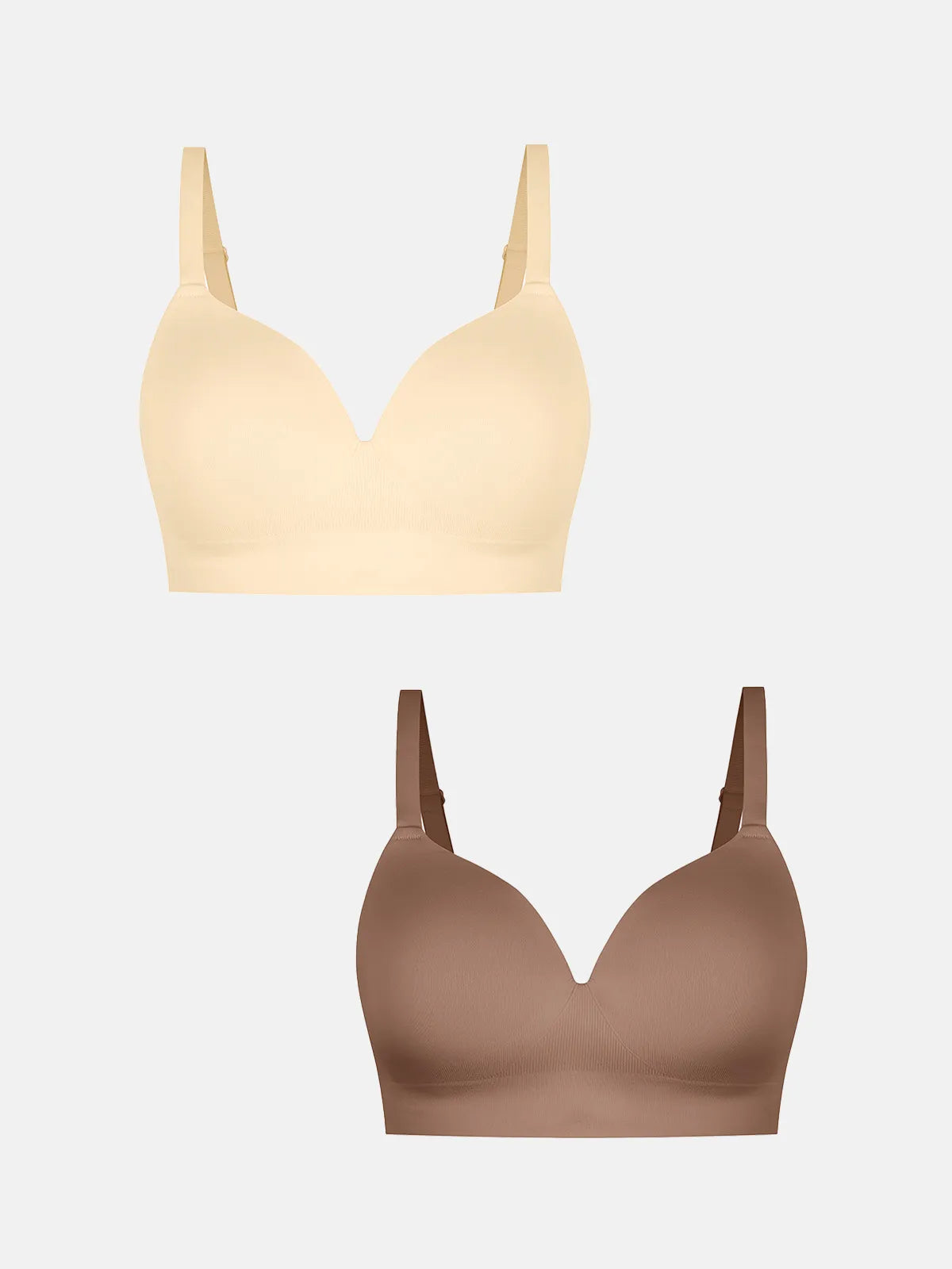 2-Pack Wireless Seamless Push-Up V-Neck Bra Bundle