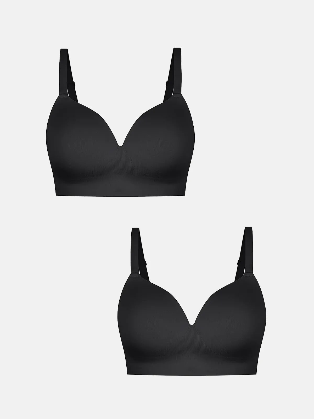 2-Pack Wireless Seamless Push-Up V-Neck Bra Bundle