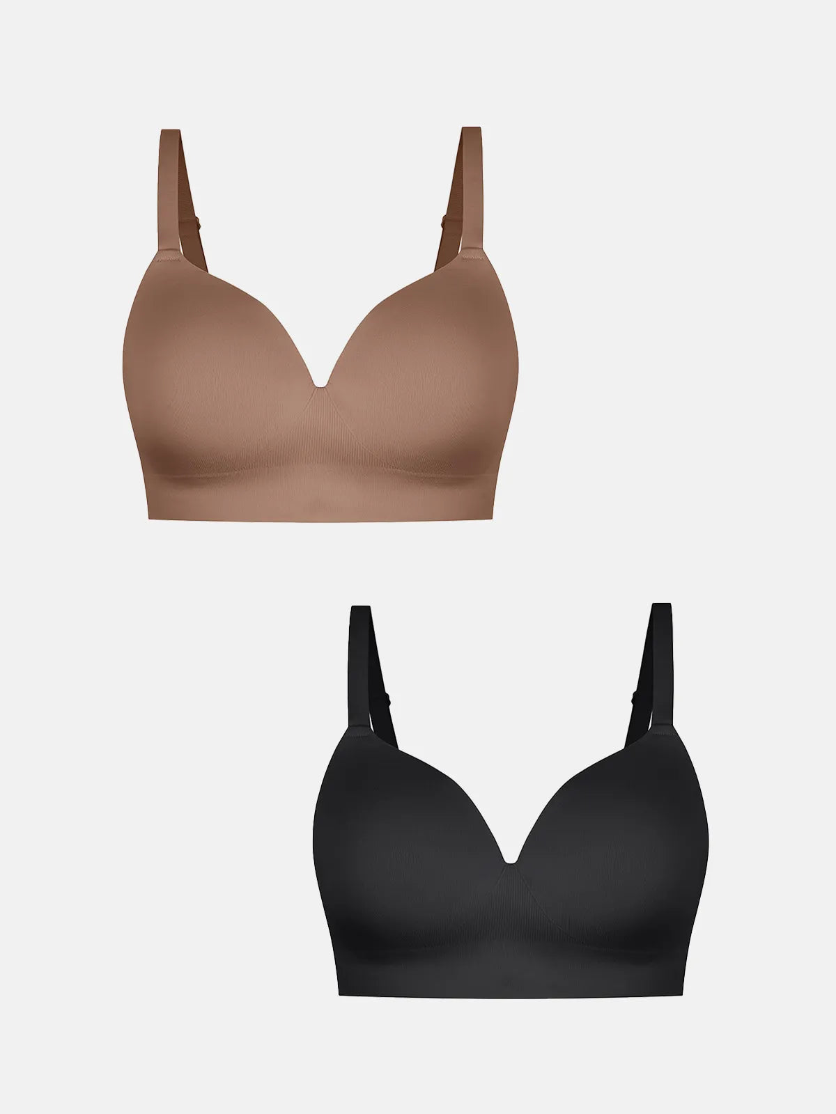 2-Pack Wireless Seamless Push-Up V-Neck Bra Bundle