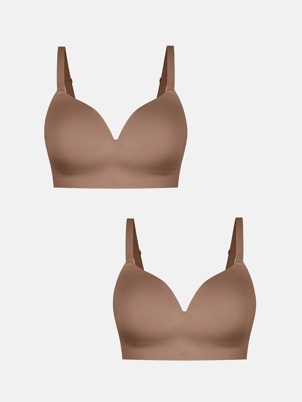 2-Pack Wireless Seamless Push-Up V-Neck Bra Bundle