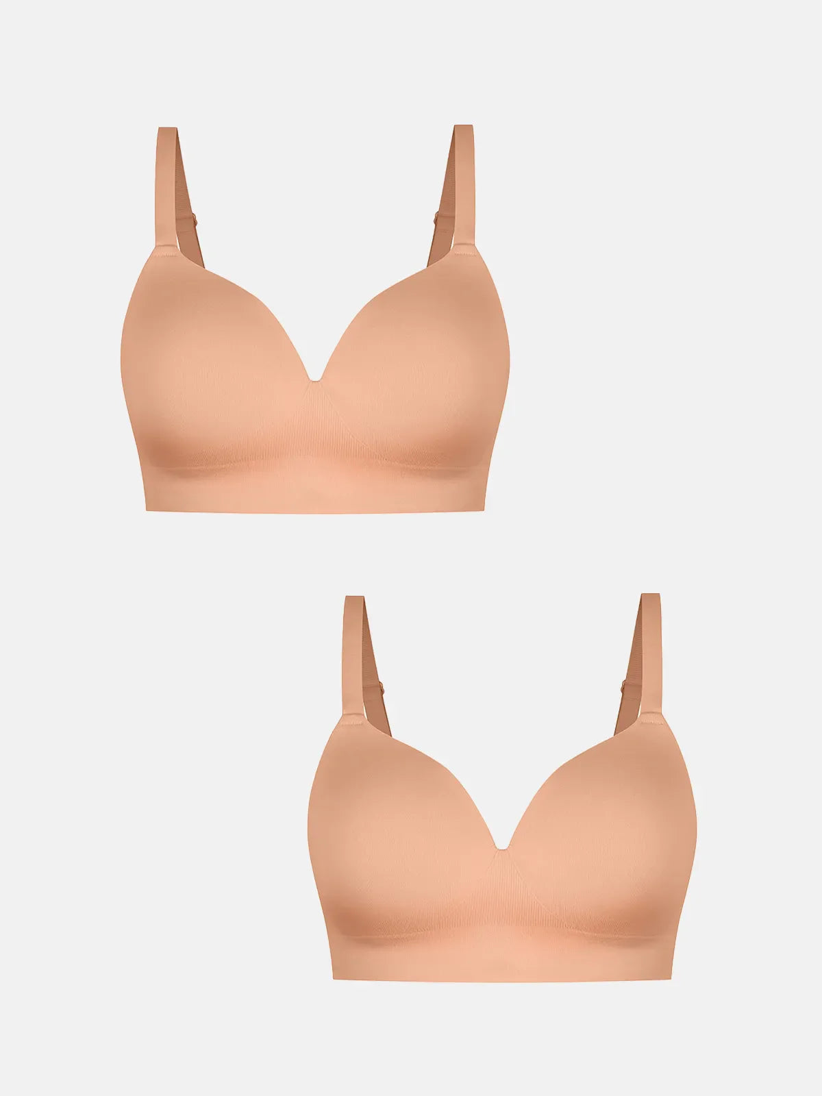 2-Pack Wireless Seamless Push-Up V-Neck Bra Bundle